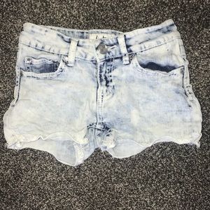 White washed jean shorts